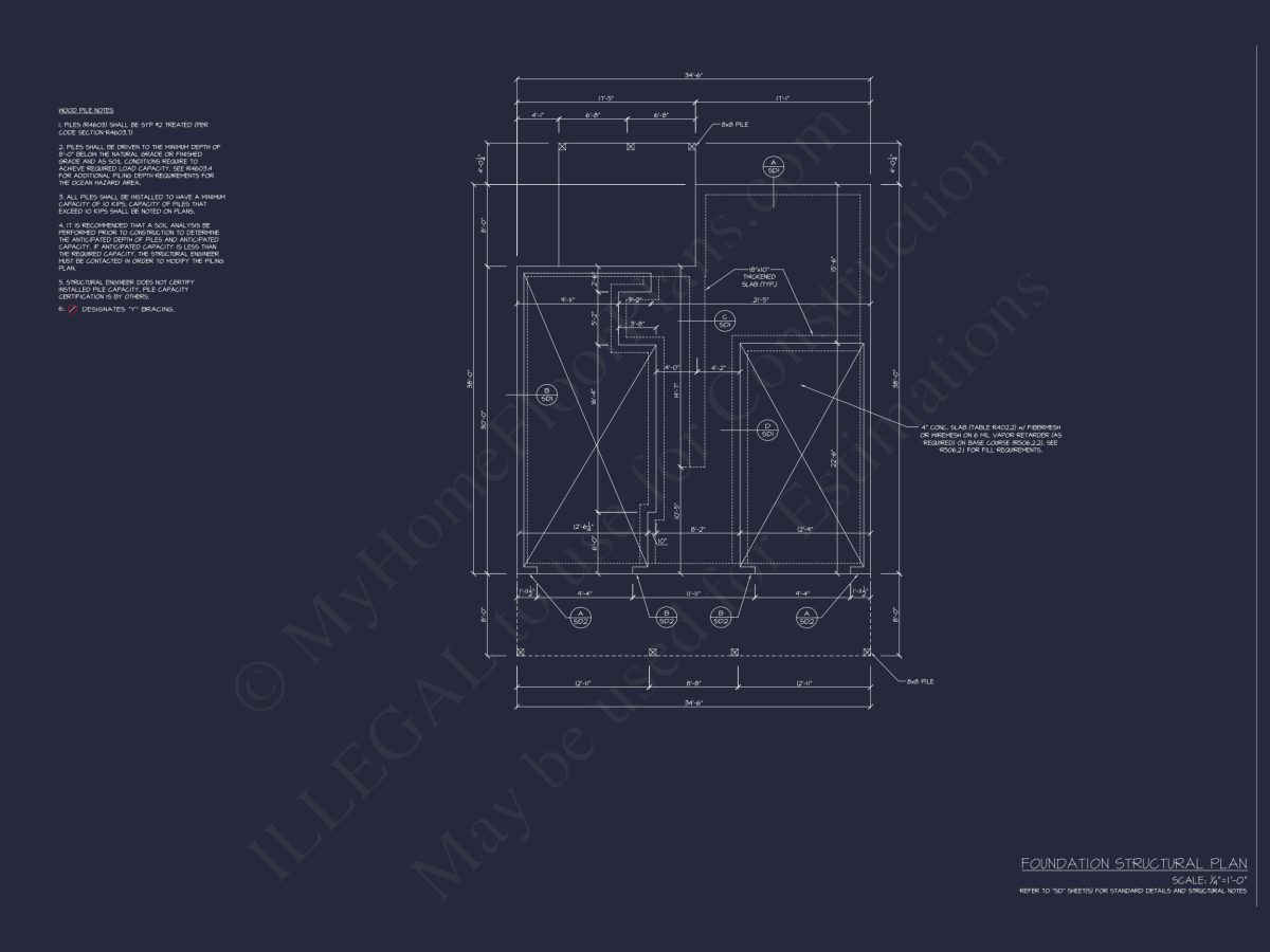 Stylish 3-Story Coastal house Plan with CAD Blueprint Designs