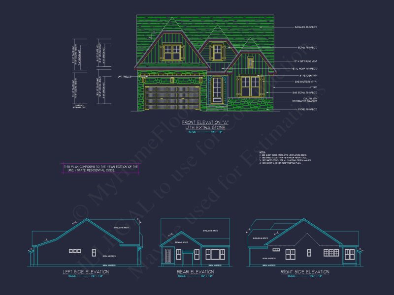 Stylish Craftsman house Plan with Two-Story Floor Designs