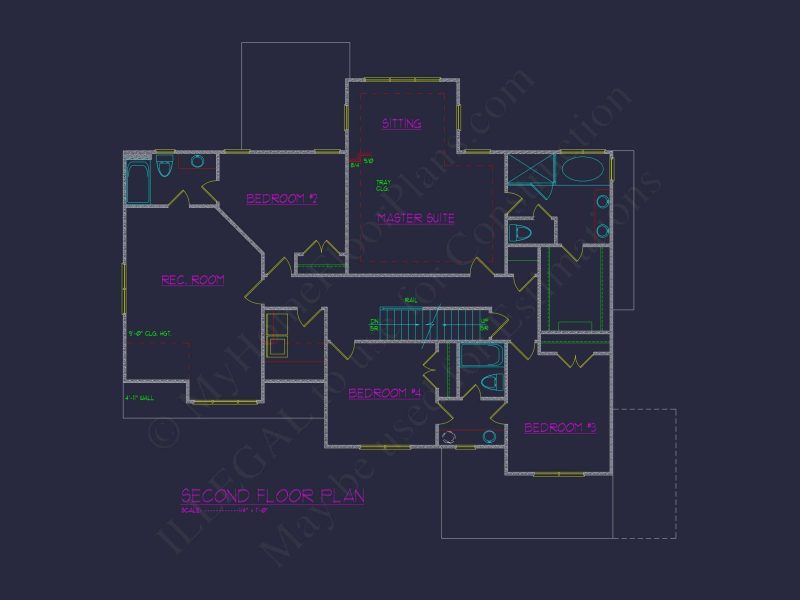 Stylish house Floor Plans with CAD Designs & 2-Car Garage