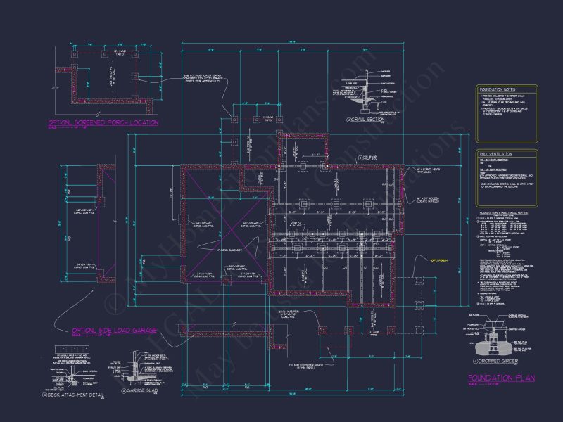 Stylish house Floor Plans with CAD Designs & 2-Car Garage