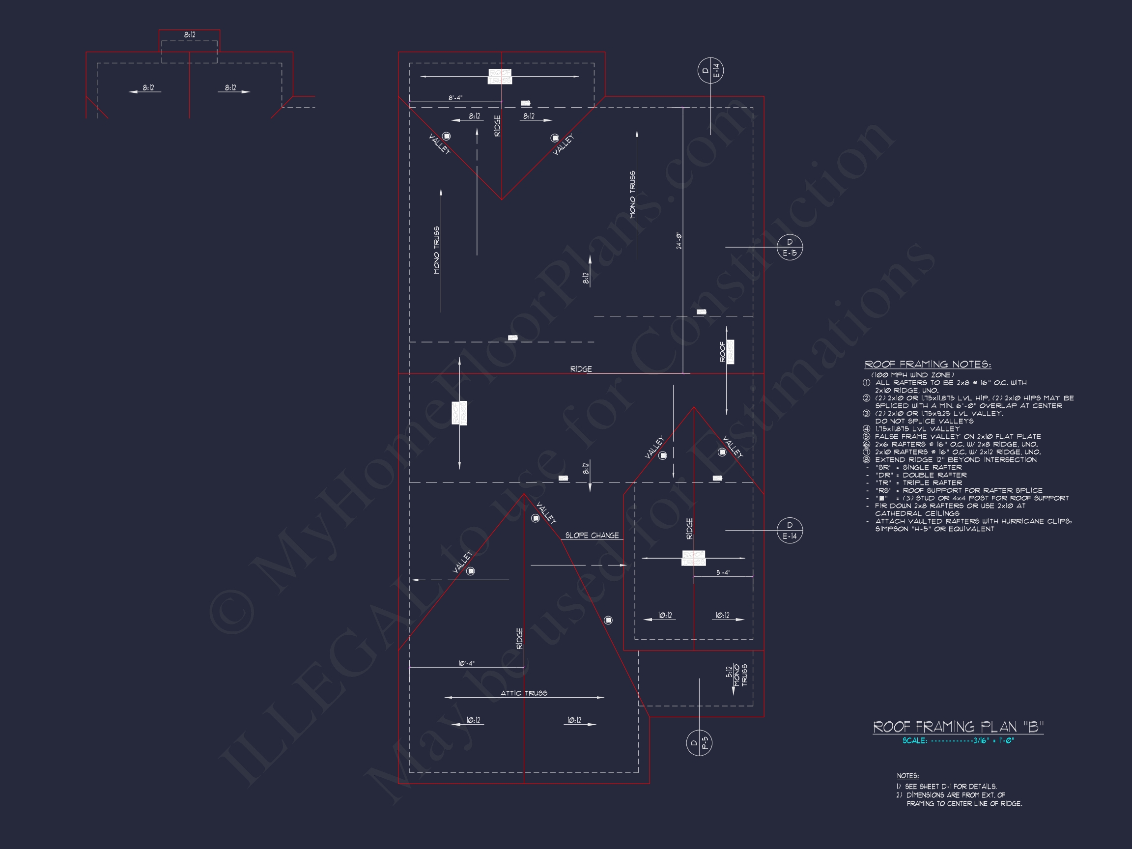 Stylish Home Plan: 3-Bedroom CAD Floor Designs & Blueprint