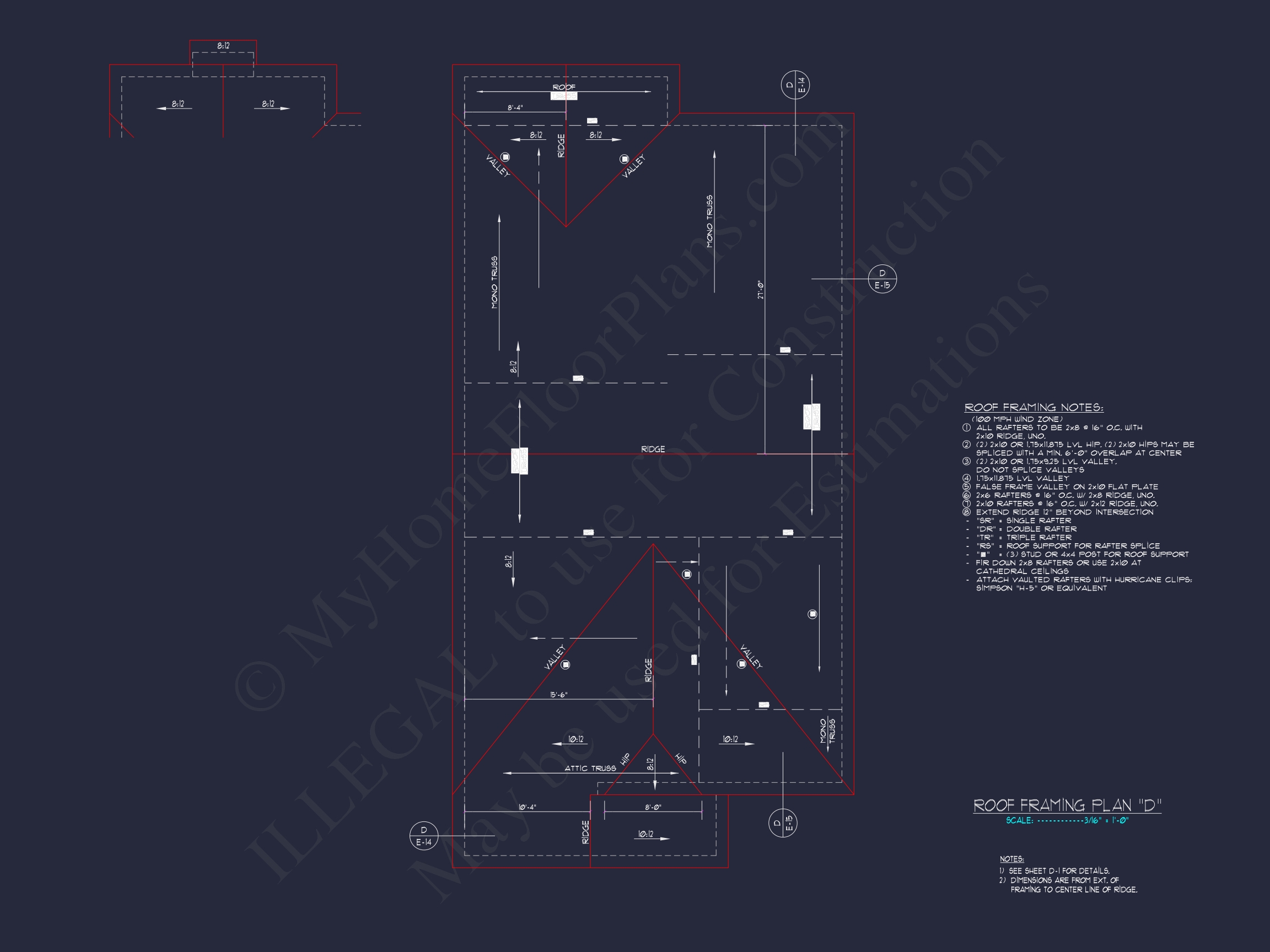 Stylish Home Plan: 3-Bedroom CAD Floor Designs & Blueprint