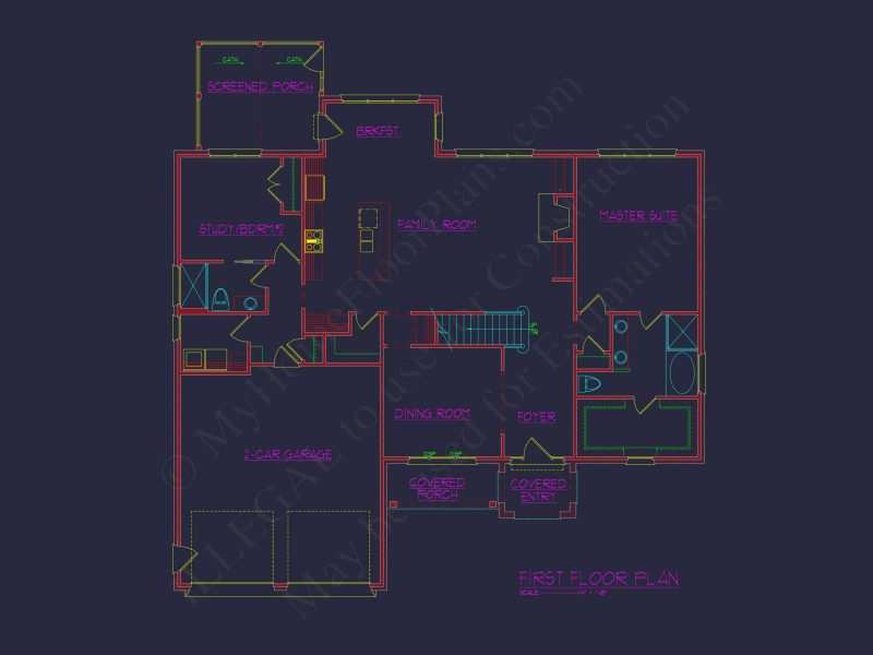 Stylish house Plan Featuring Open Floor Plan with Study