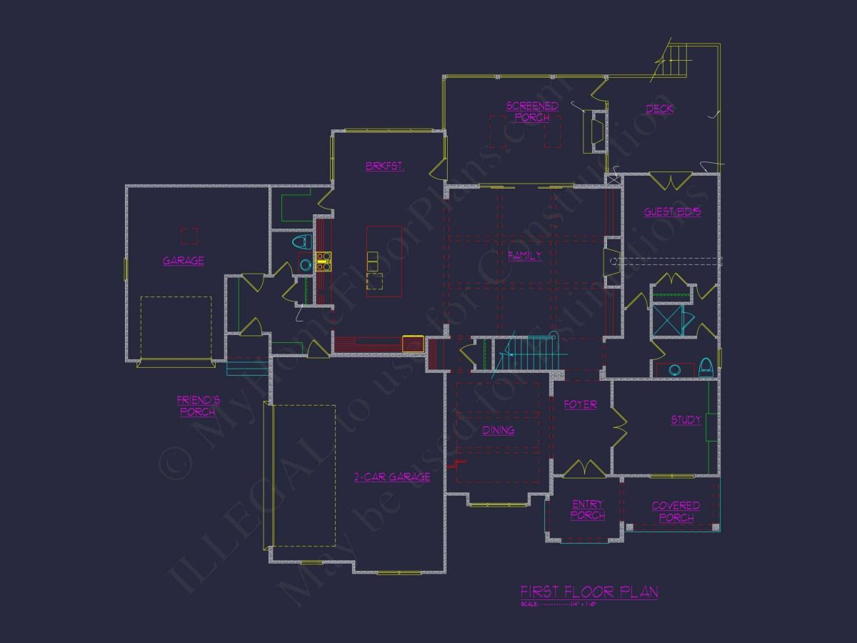 Stylish house Plan with CAD Designs