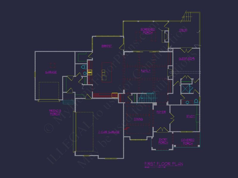 Stylish house Plan with CAD Designs
