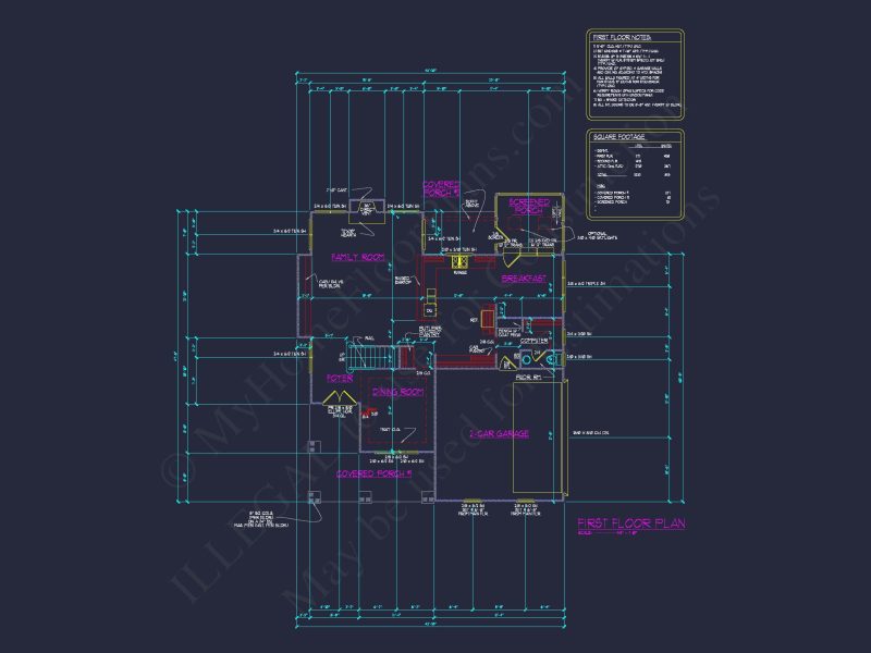 Three-Story Country Craftsman house Blueprint with CAD Designs