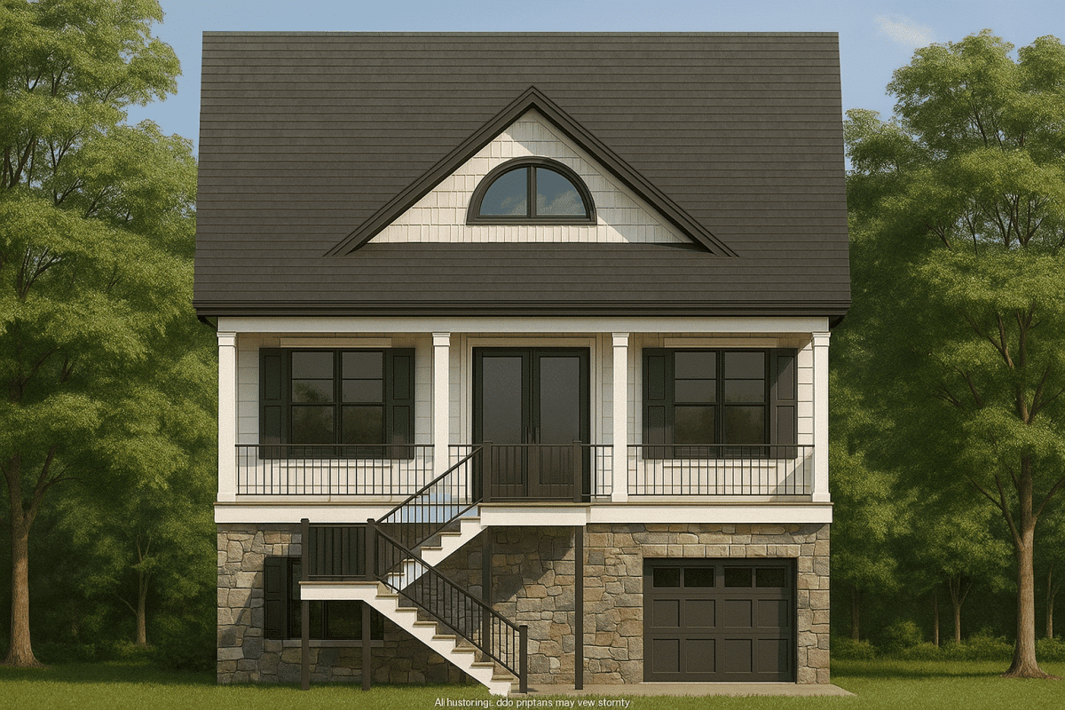 Traditional 2-Story Craftsman Home Plan with Vaulted Ceilings