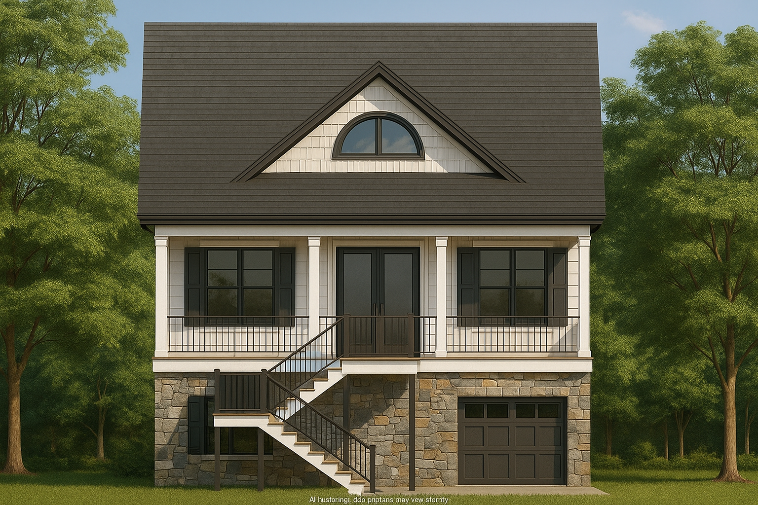 Traditional 2-Story Craftsman Home Plan with Vaulted Ceilings