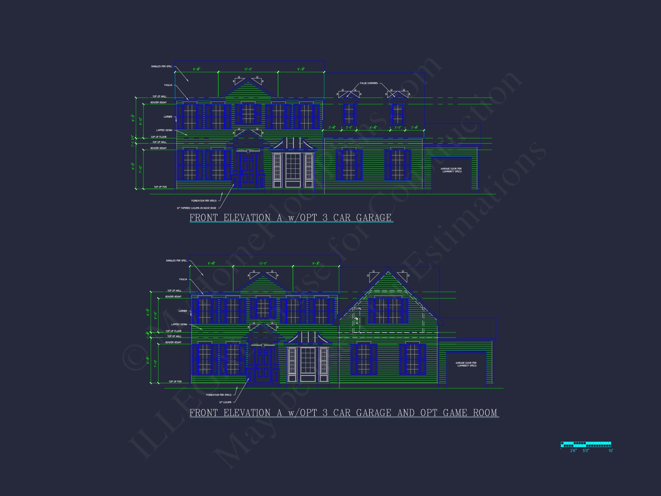 Traditional 2-Story Home Floor Plan: 3-5 BR