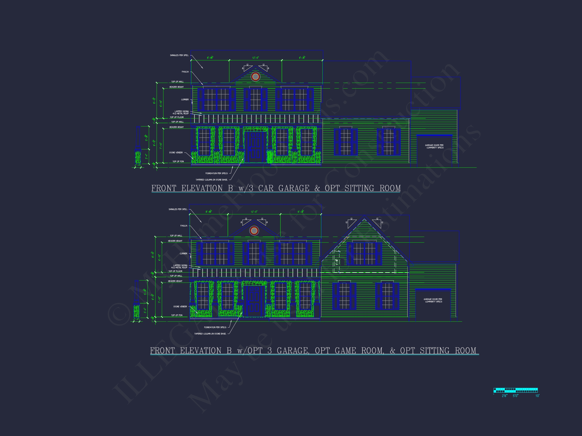 Traditional 2-Story Home Floor Plan: 3-5 BR