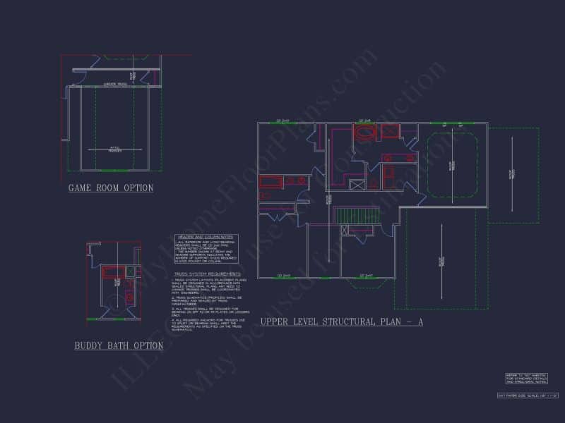Traditional 2-Story house Floor Plan: 3-5 BR