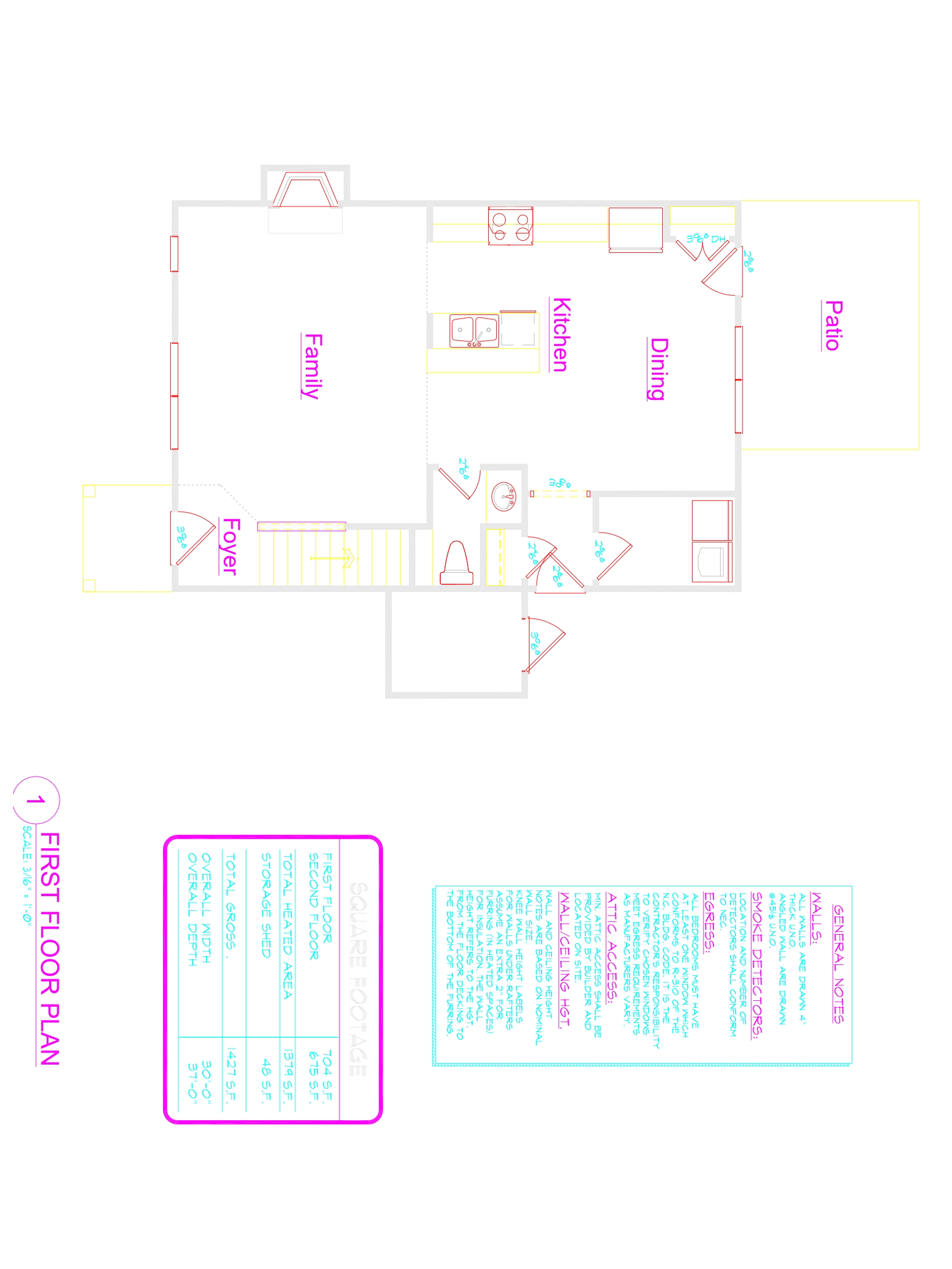 Traditional 2-Story Home Plan (1379 Sq Ft) - Blueprint & CAD Designs