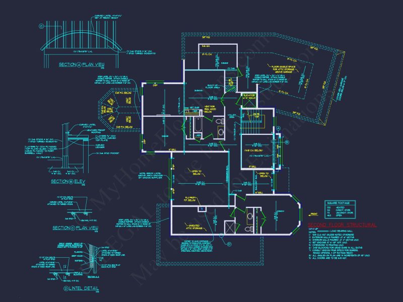 Traditional 2-Story house Plan & Blueprint (3790 Sq Ft)