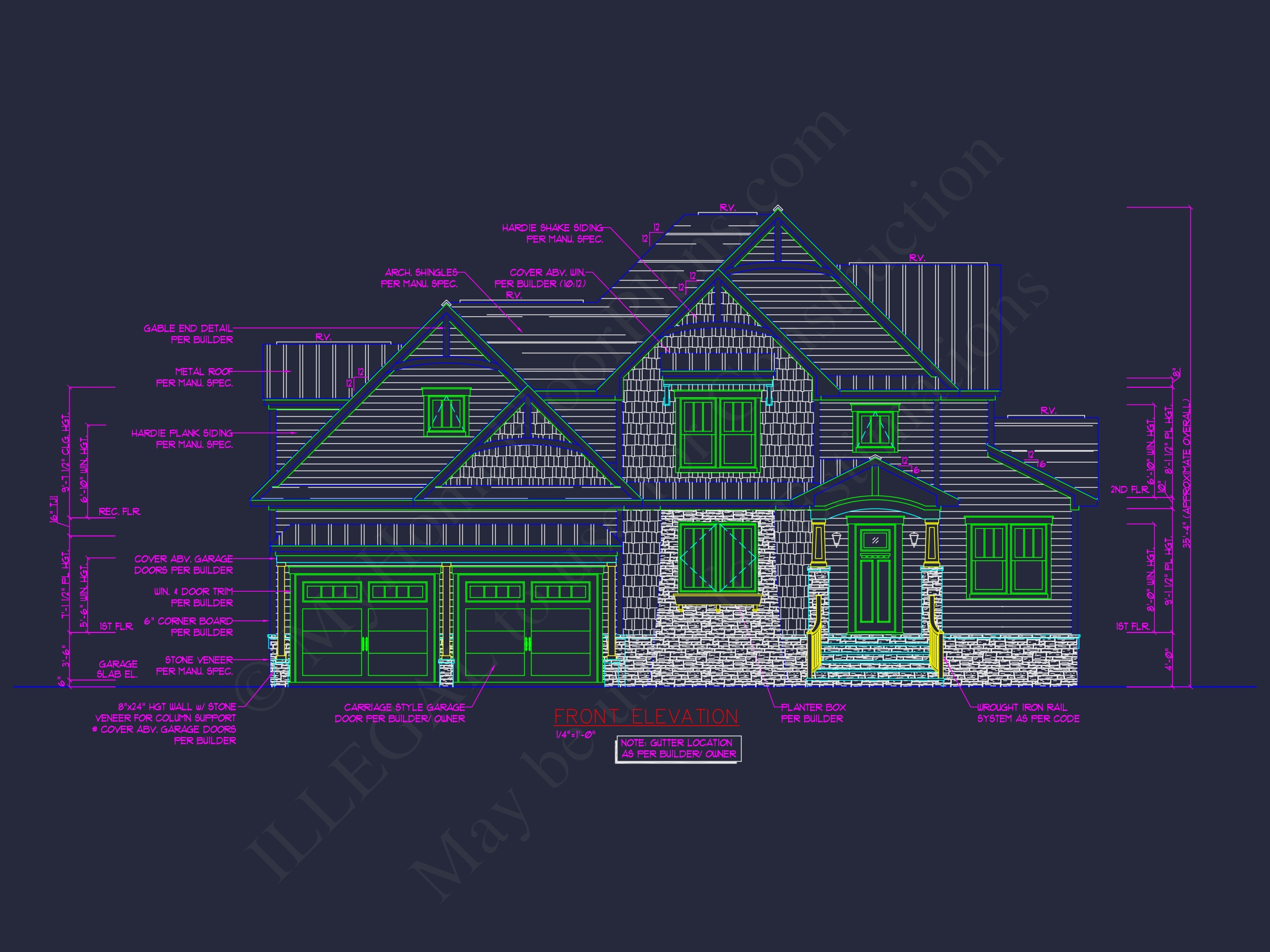 Traditional 2-Story Home Plan & Blueprint (4231 Sq Ft) - CAD Designs