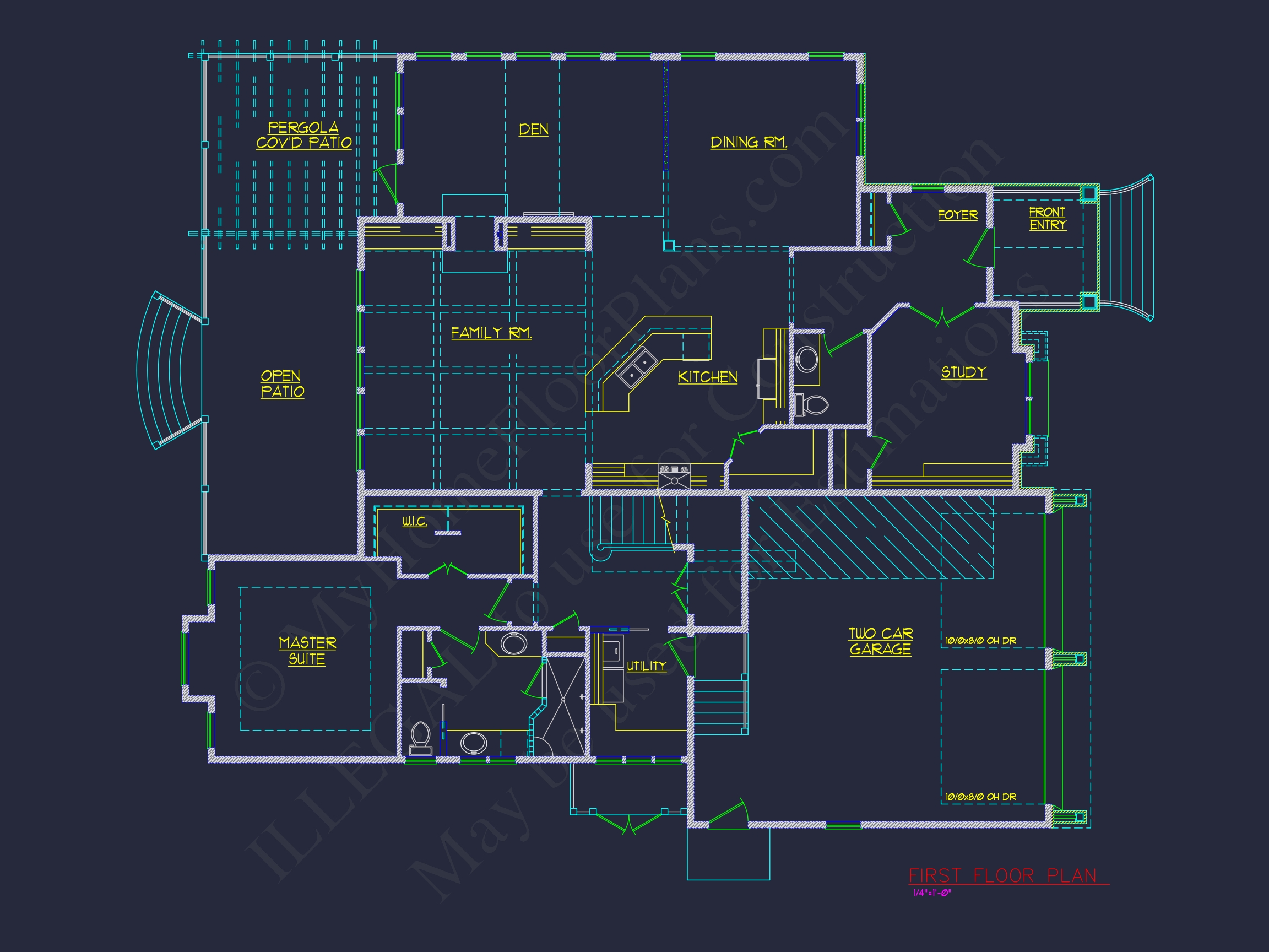 Traditional 2-Story Home Plan & Blueprint (4231 Sq Ft) - CAD Designs