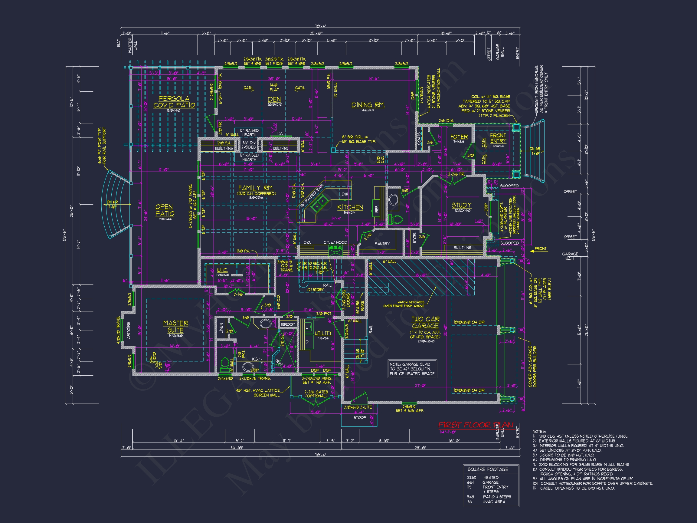 Traditional 2-Story Home Plan & Blueprint (4231 Sq Ft) - CAD Designs