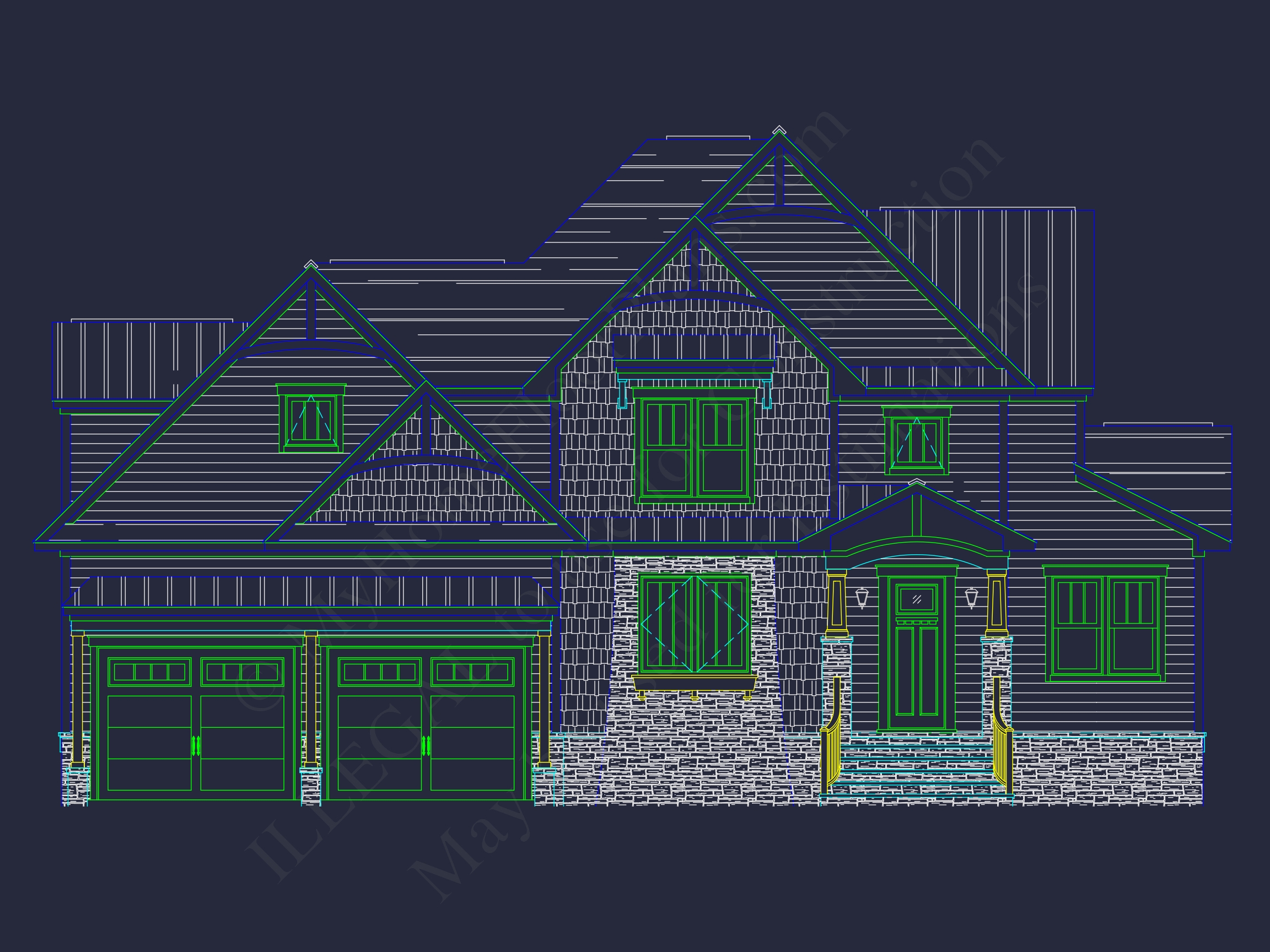 Traditional 2-Story Home Plan & Blueprint (4231 Sq Ft) - CAD Designs