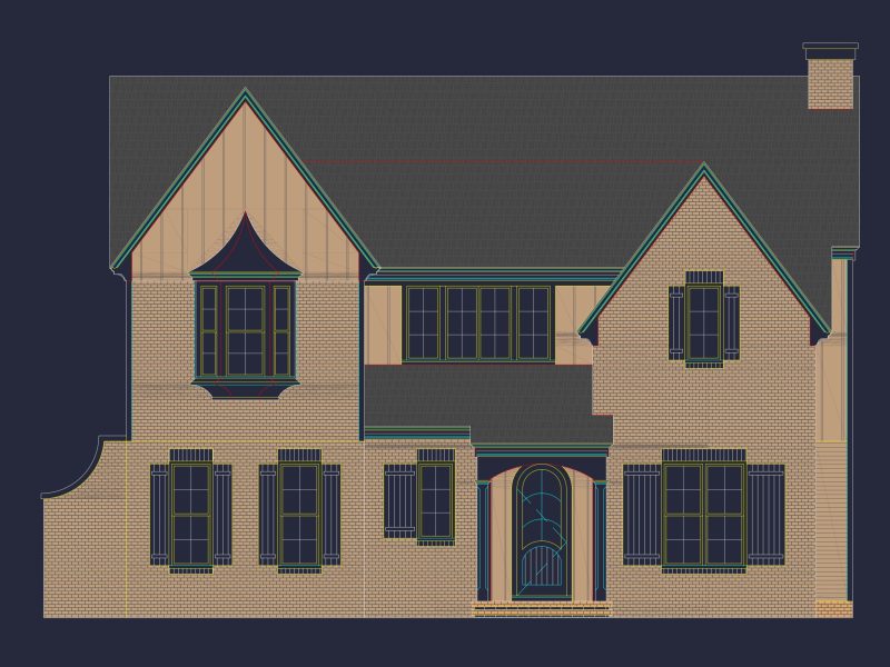 Traditional 2-Story house Plan & Blueprint Designs (2547 Sq Ft)