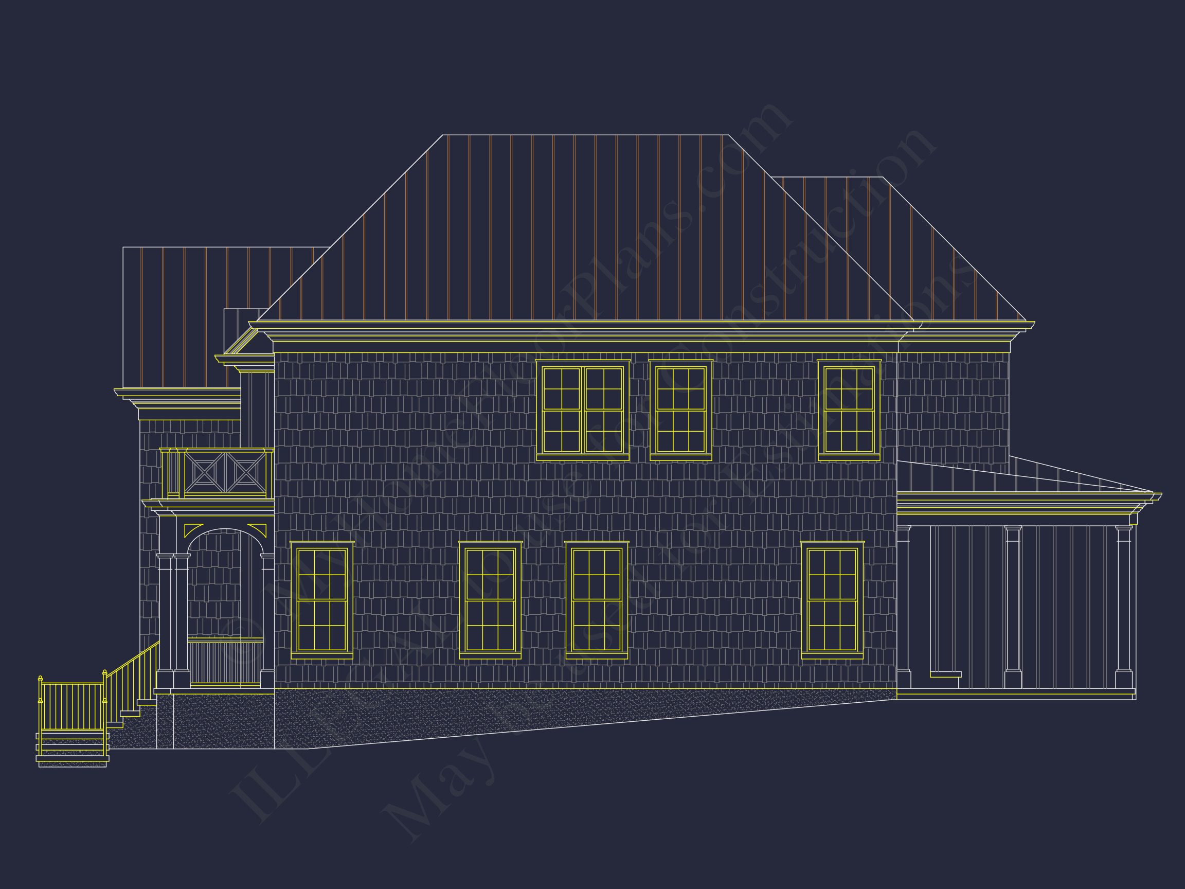 Traditional 2-Story house Plan with 4 Bedrooms & 3 Baths (Blueprint)