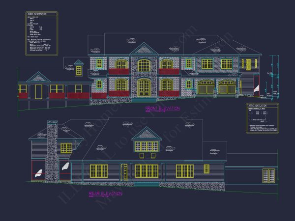 Traditional 2-Story house Plan with 4 Bedrooms and a 3-Car Garage