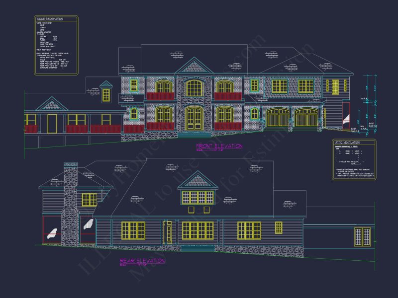 Traditional 2-Story house Plan with 4 Bedrooms and a 3-Car Garage