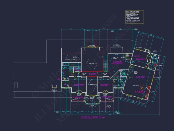 Traditional 2-Story house Plan with 4 Bedrooms and a 3-Car Garage