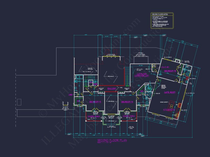 Traditional 2-Story house Plan with 4 Bedrooms and a 3-Car Garage