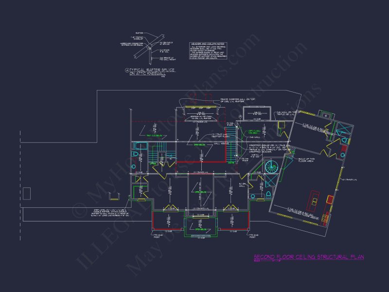 Traditional 2-Story house Plan with 4 Bedrooms and a 3-Car Garage