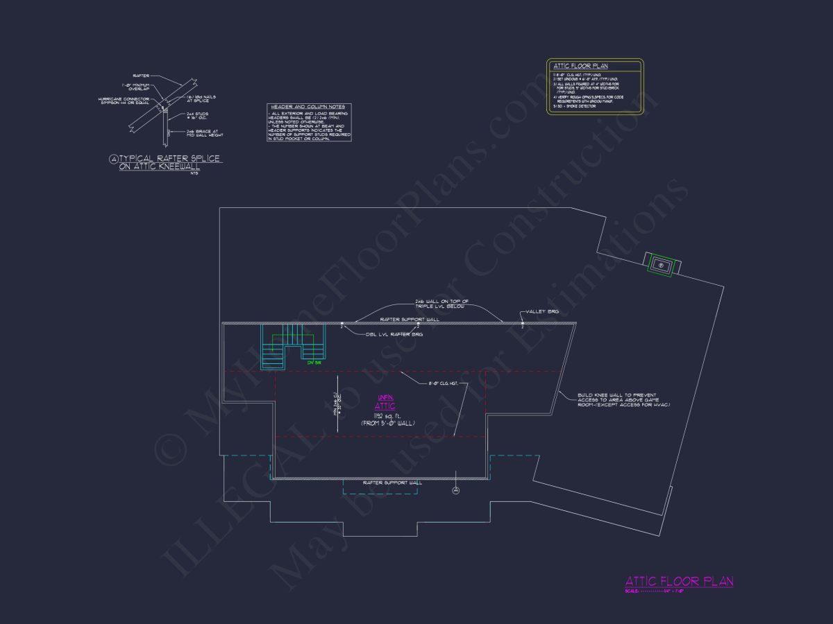 Traditional 2-Story house Plan with 4 Bedrooms and a 3-Car Garage