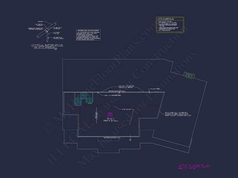Traditional 2-Story house Plan with 4 Bedrooms and a 3-Car Garage