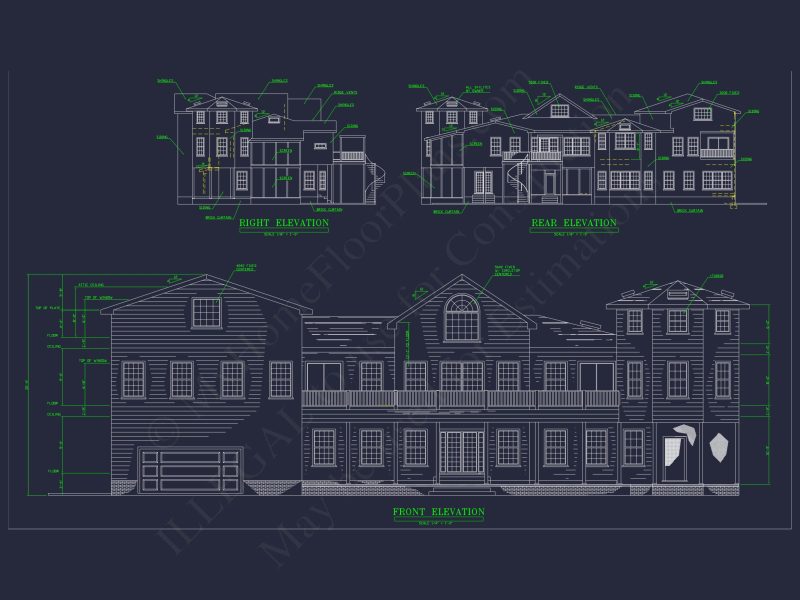 Traditional 2-Story house Plan with CAD Architecture Designs