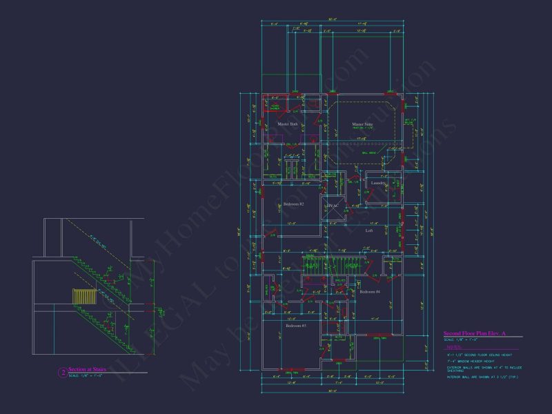 Traditional 2-Story house Plan with CAD Floor Designs & Features