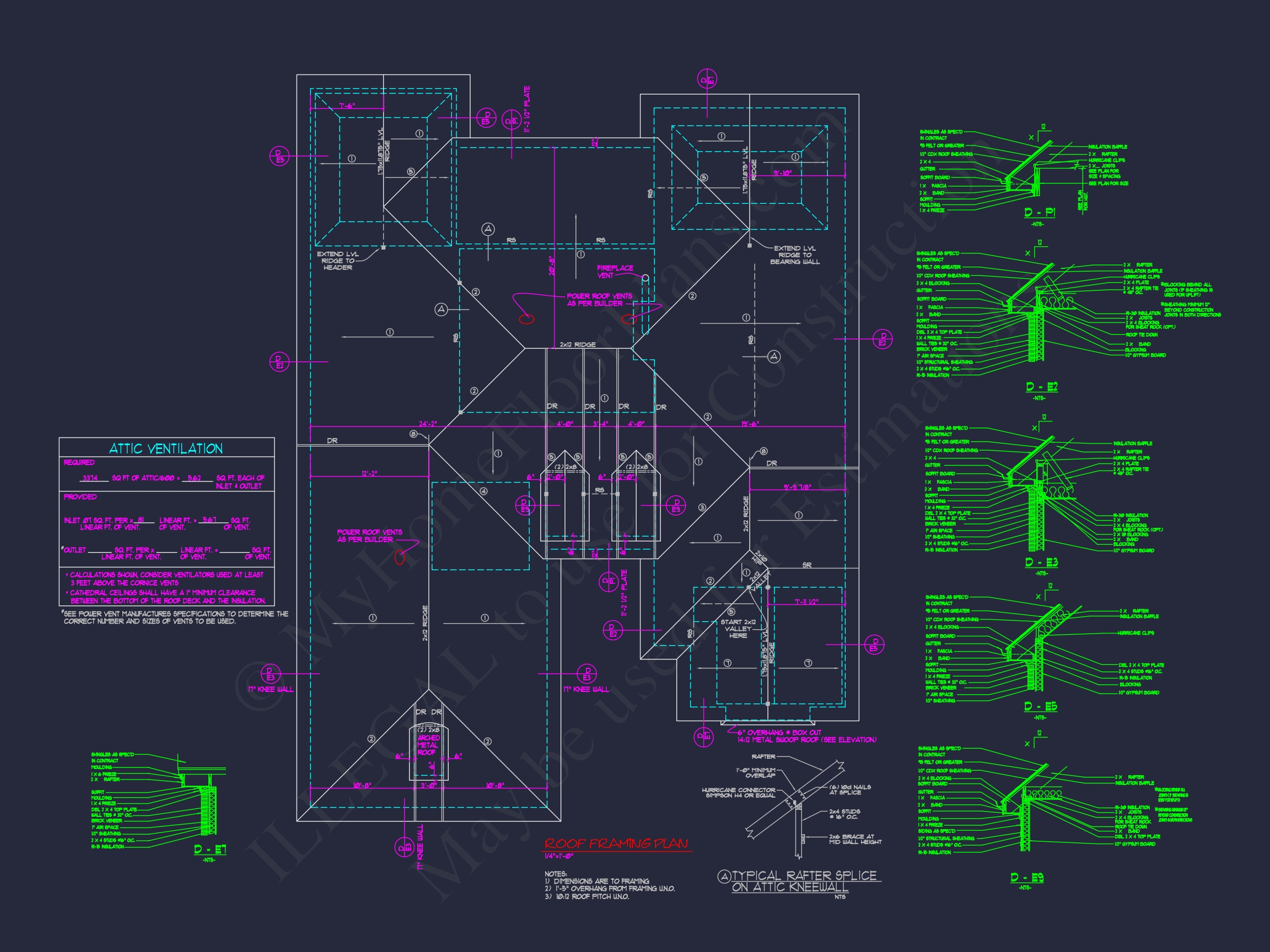 Traditional 3-Bedroom Home Plan with Courtyard (Blueprint)