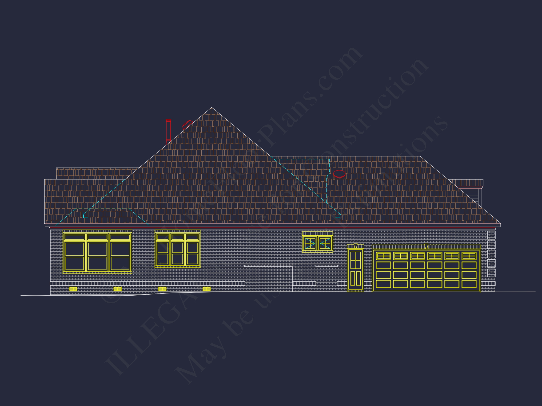 Traditional 3-Bedroom Home Plan with Courtyard (Blueprint)