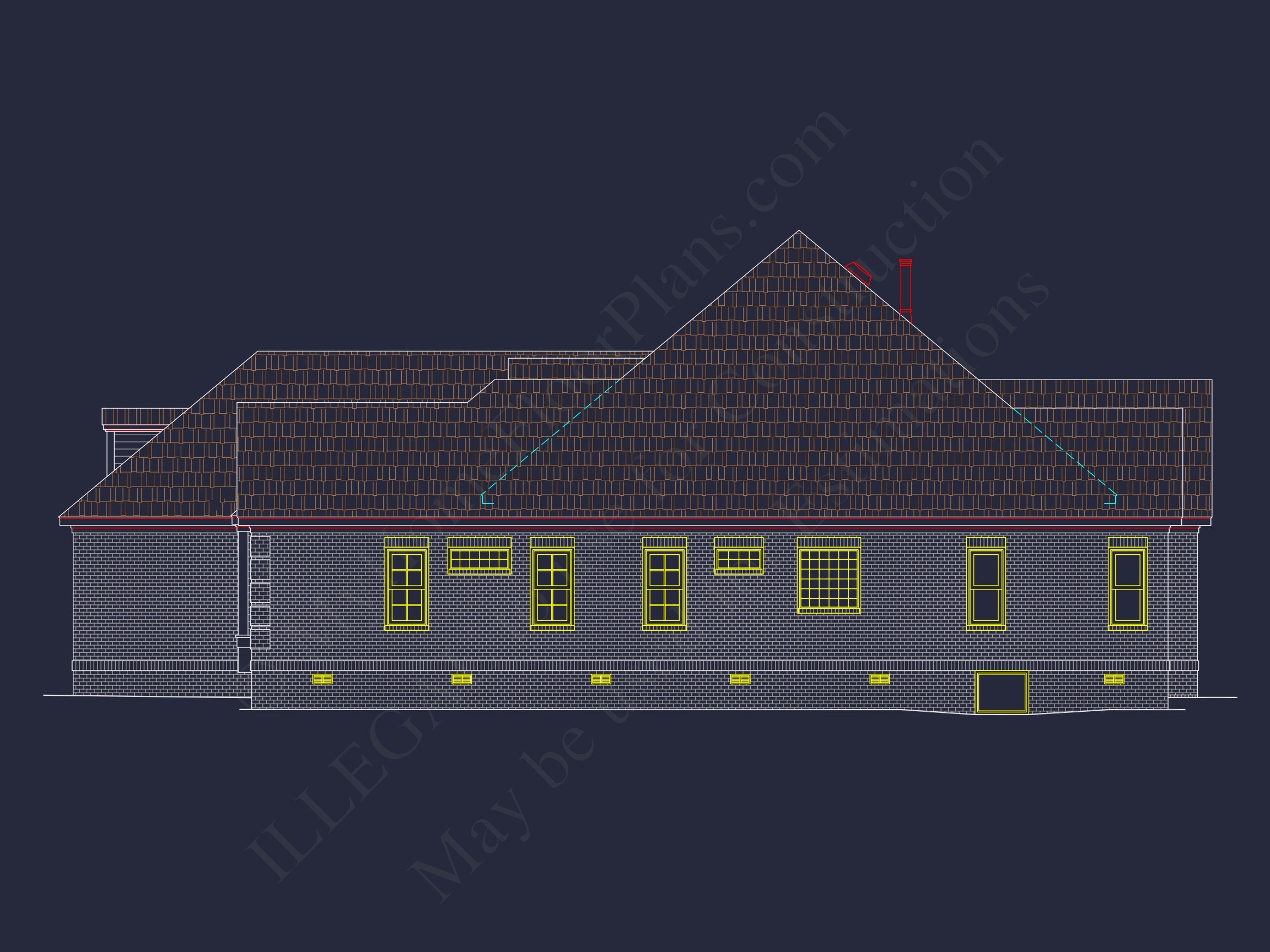 Traditional 3-Bedroom Home Plan with Courtyard (Blueprint)