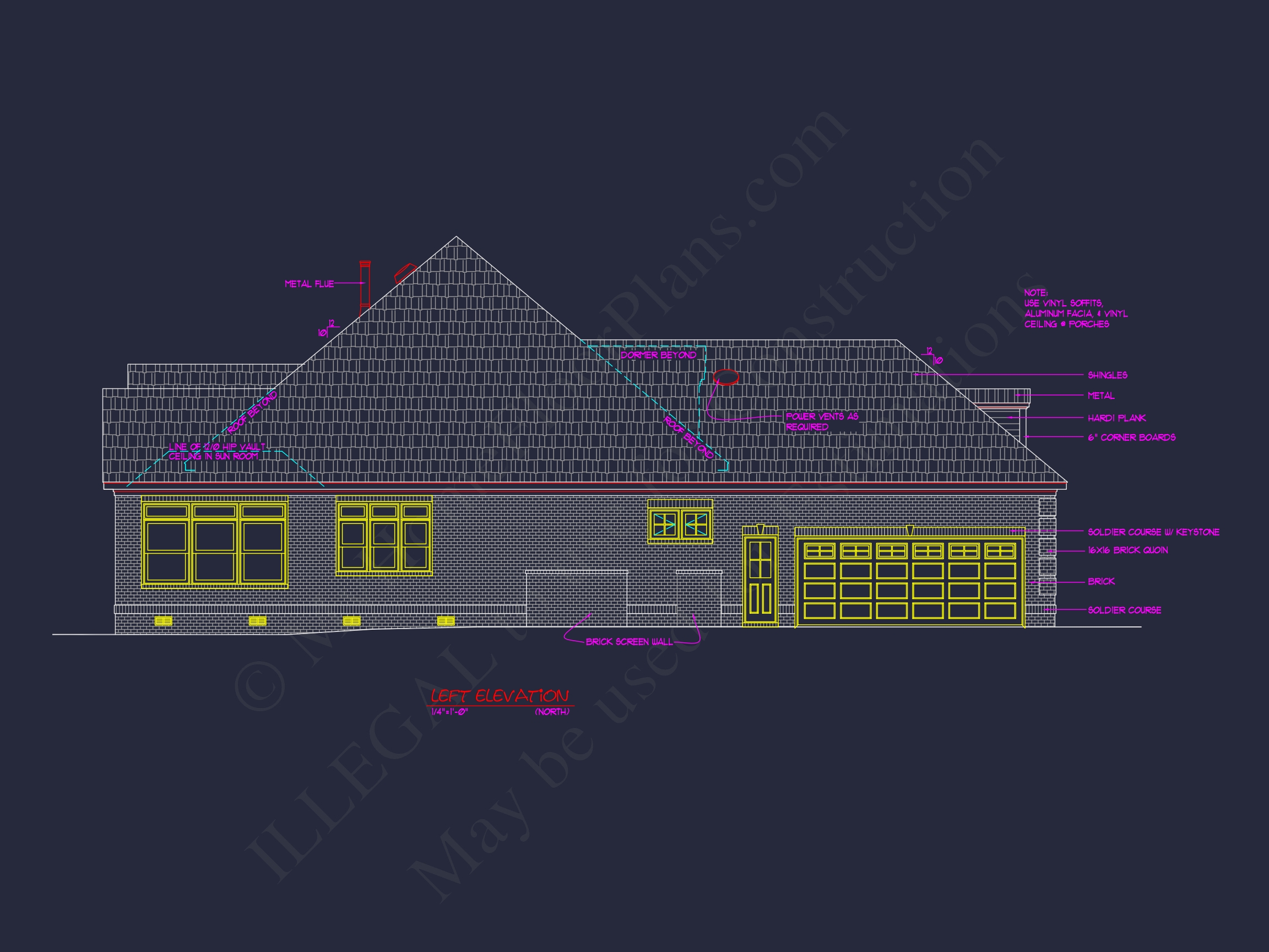 Traditional 3-Bedroom Home Plan with Courtyard (Blueprint)