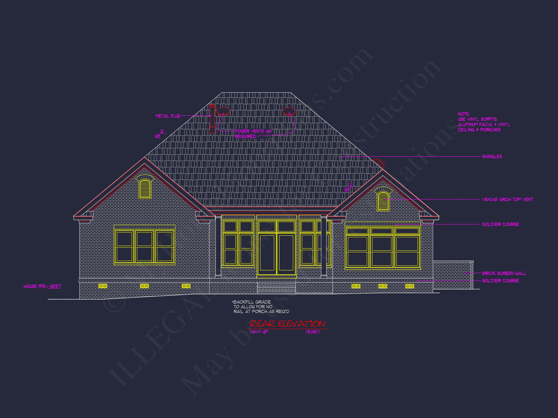 Traditional 3-Bedroom Home Plan with Courtyard (Blueprint)