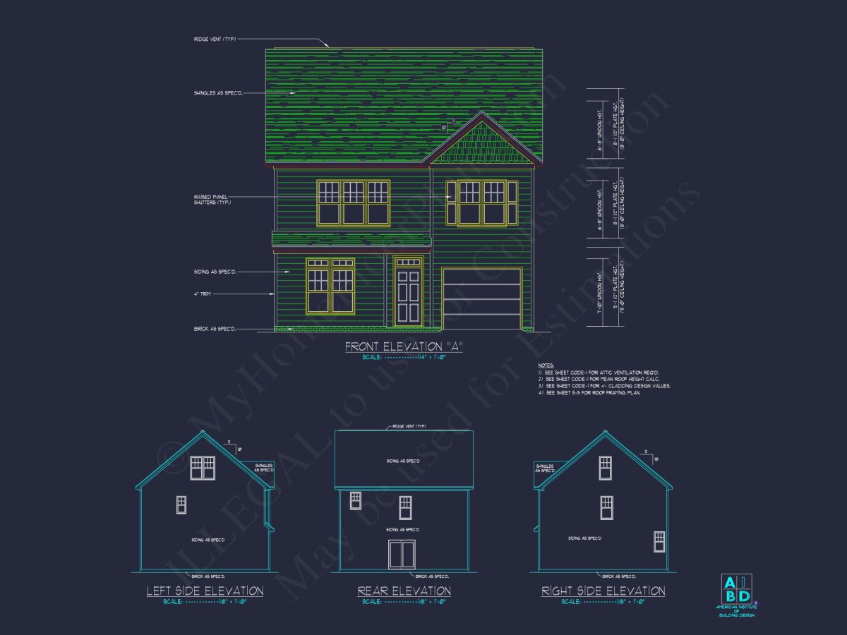 Traditional 3-Bedroom house Plan with Garage - Blueprints & CAD Designs