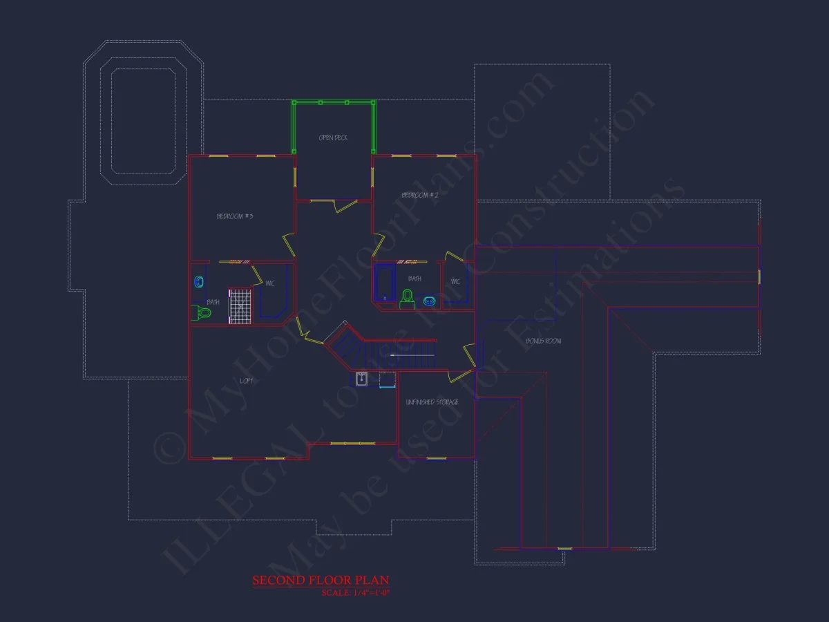 Traditional 4-Bedroom Country house Plan & Blueprint Designs