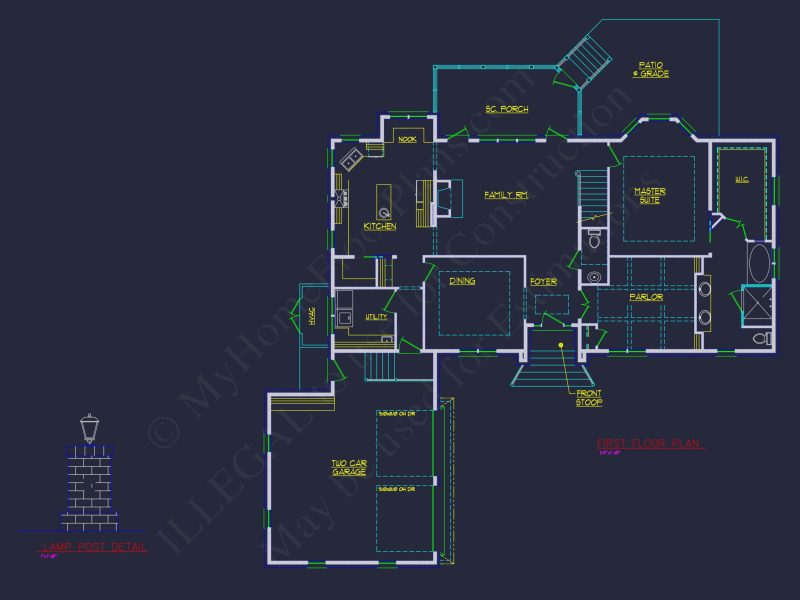 Traditional 4-Bedroom house Plan & Blueprint Designs