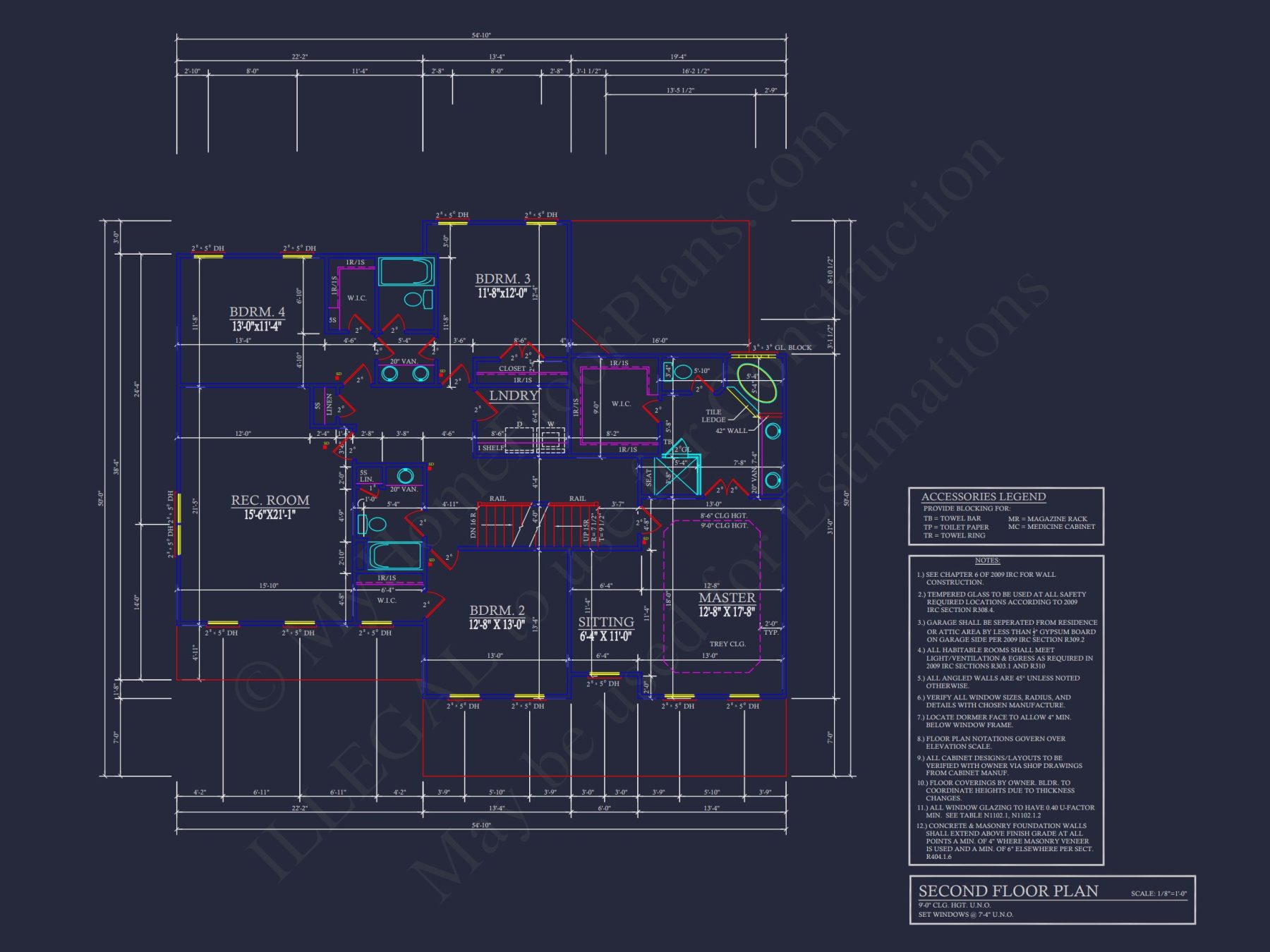 Traditional 4 Bedroom house Plan with 2 Car Garage