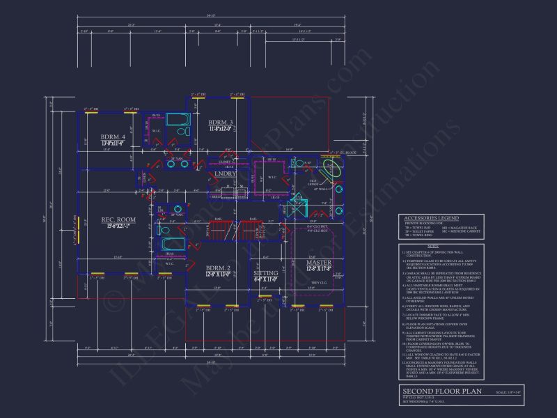 Traditional 4 Bedroom house Plan with 2 Car Garage