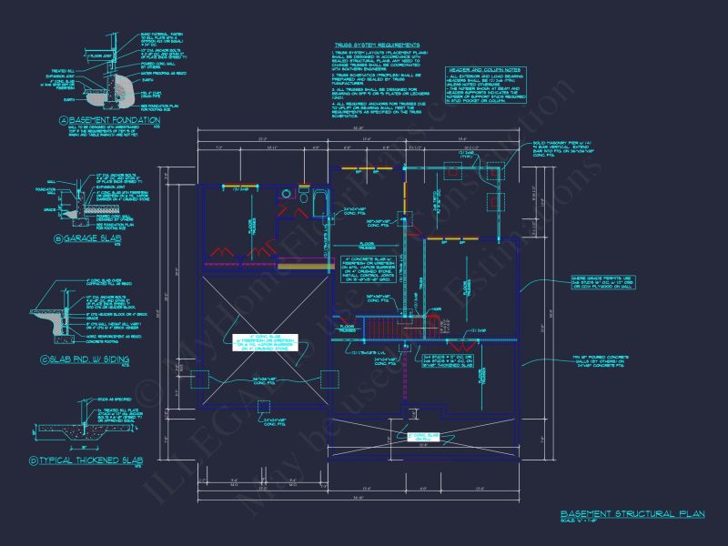 Traditional 4 Bedroom house Plan with 2 Car Garage