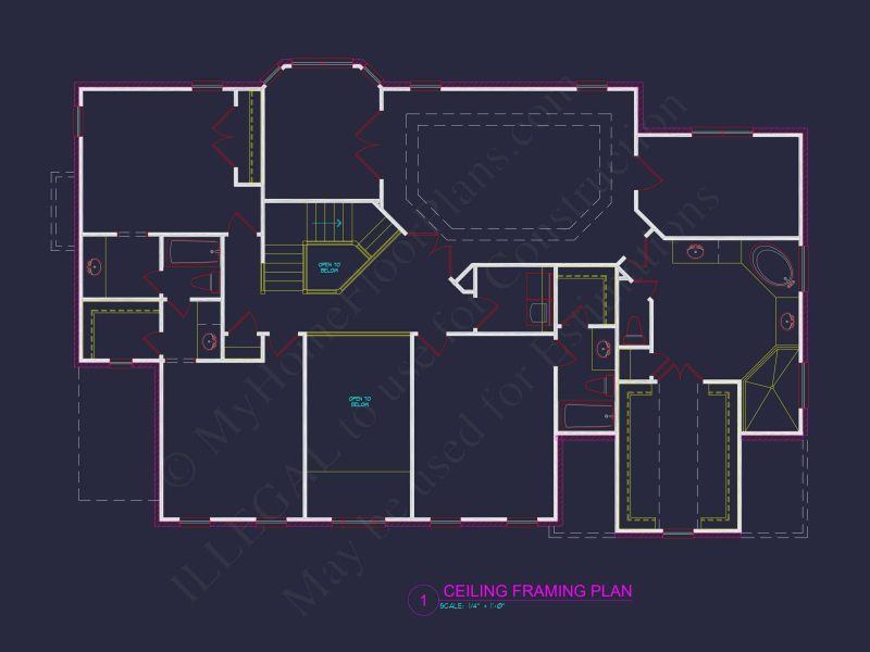 Traditional 4-Bedroom house Plan with 3-Car Garage (3490 Sq Ft)