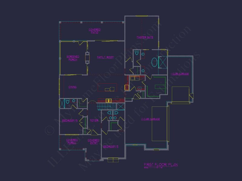 Traditional 4-Bedroom house Plan with Detailed Floor Design