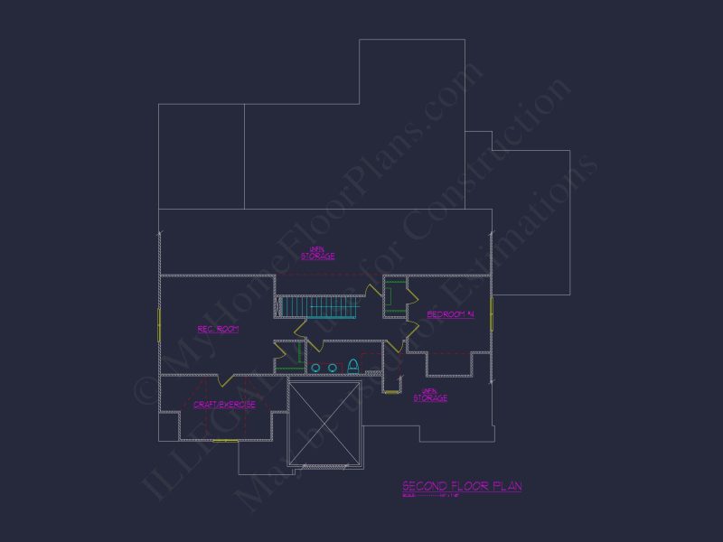 Traditional 4-Bedroom house Plan with Detailed Floor Design
