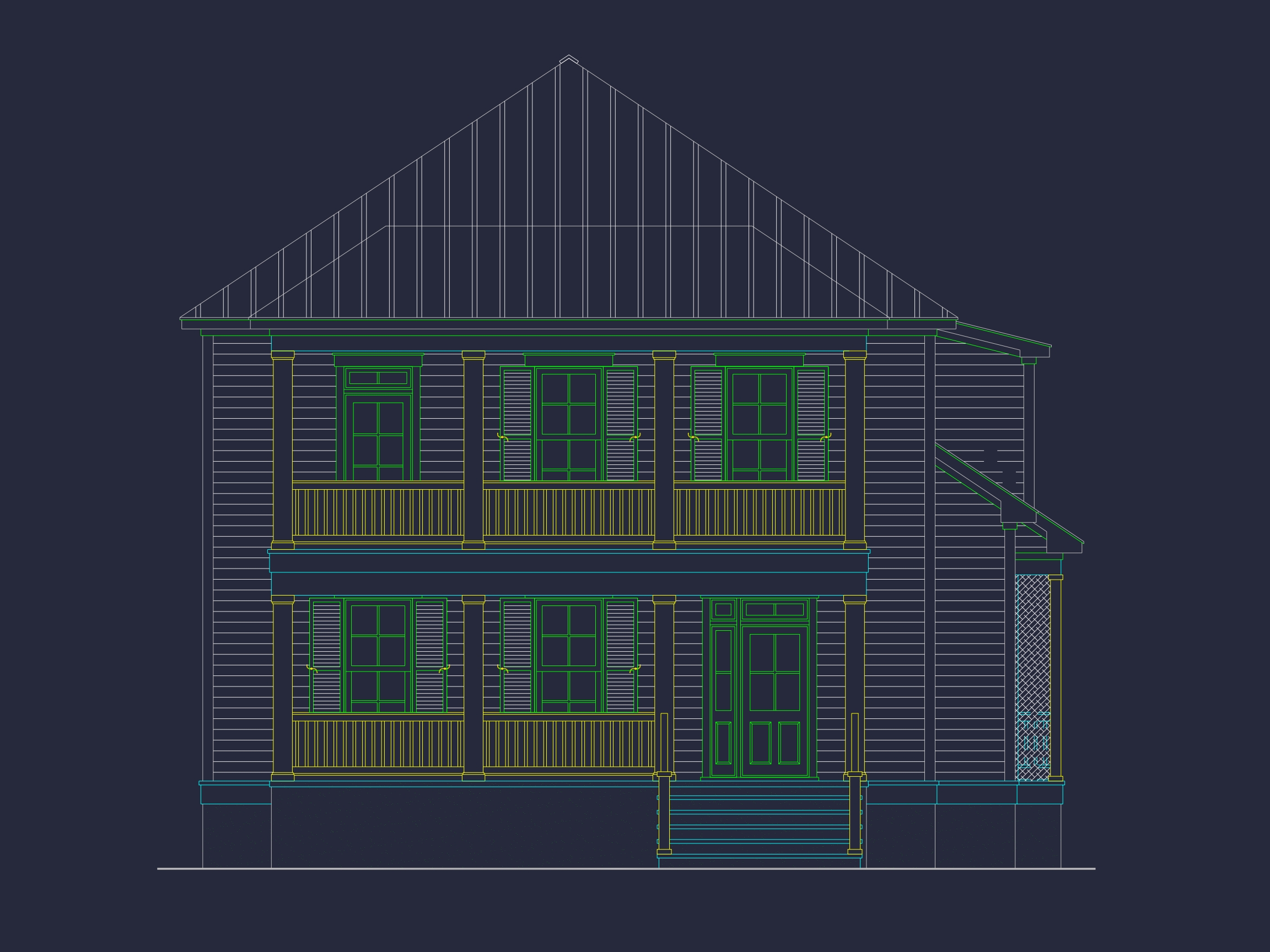 Traditional Charleston Home Plan: 2-Story,3-4 BR,2-Car