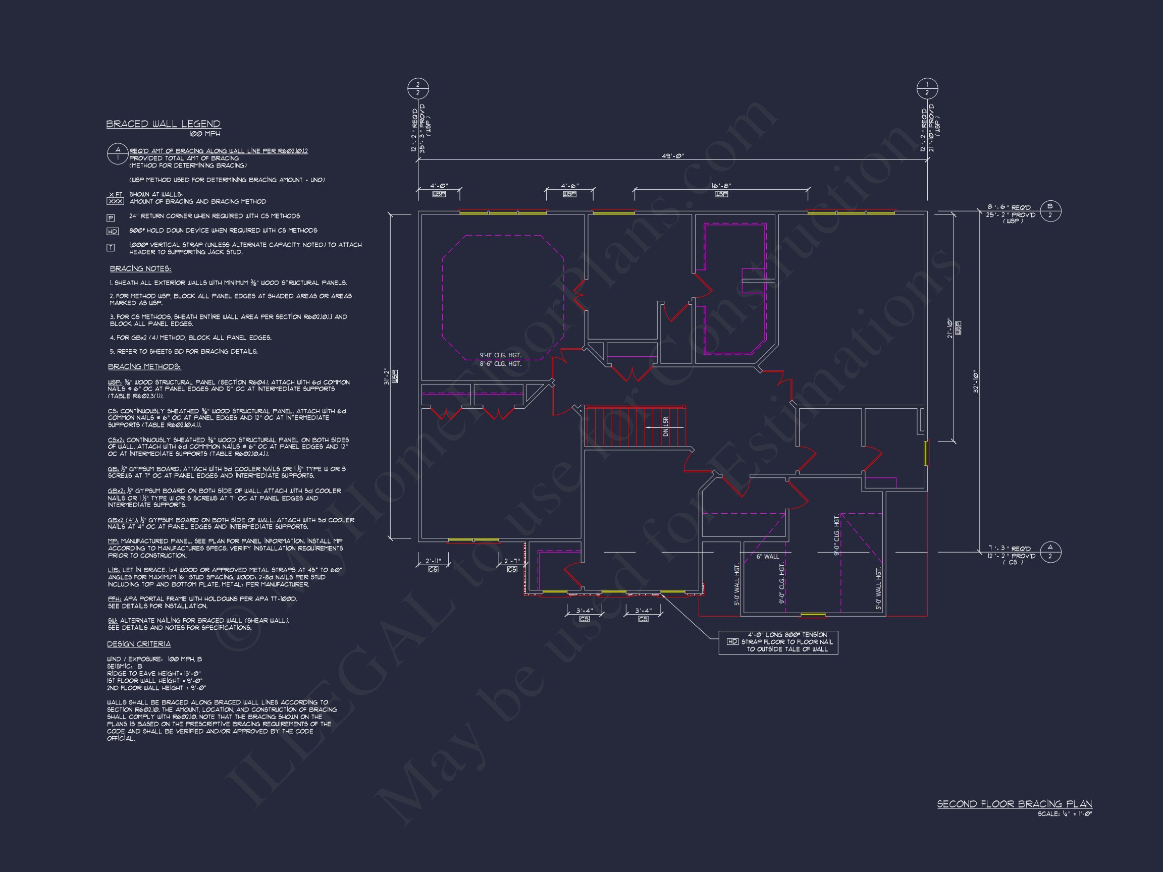 Traditional Colonial 3-Bedroom house Floor Plan & Blueprint