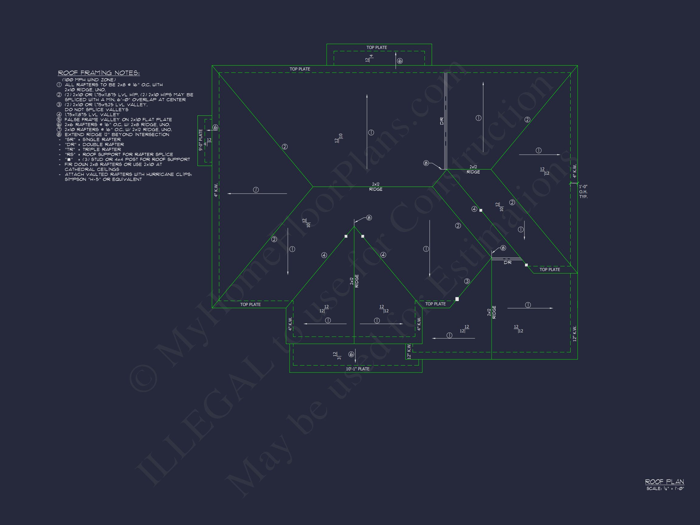 Traditional Colonial 3-Bedroom house Floor Plan & Blueprint