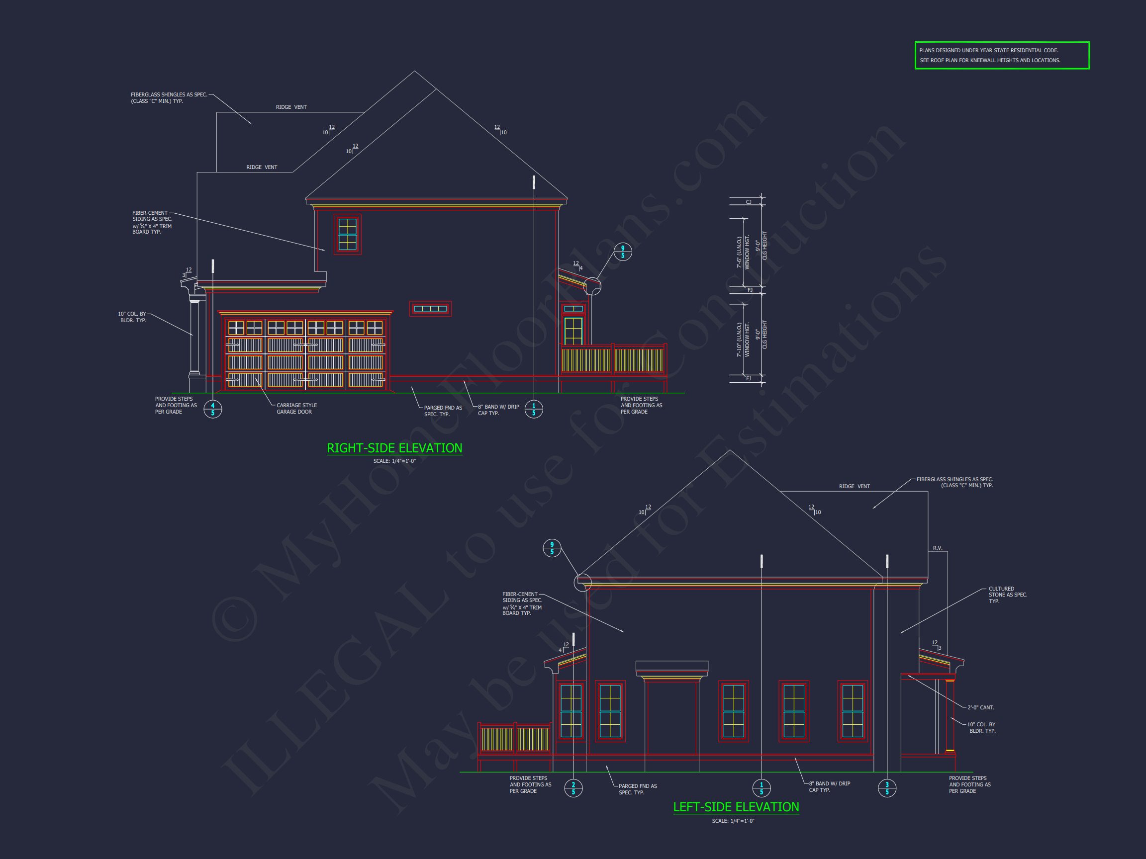 Traditional Colonial 3-Bedroom house Floor Plan & Blueprint